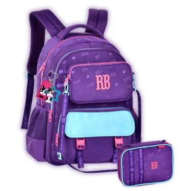 Imagem de Kit Mochila Rebecca Bonbon Costas Pochete e Estojo Meninas Cor:Roxo - 