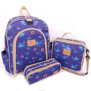 Imagem de Kit Mochila Escolar Infantil Completo Menina Menino Bolsa Resistente c