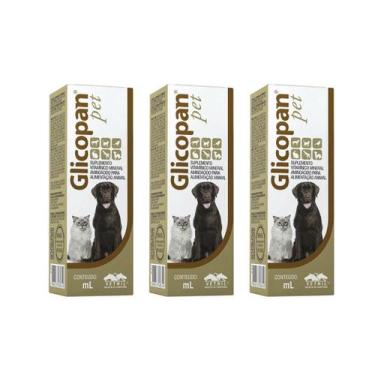 Imagem de Combo 3 Unidades Glicopan Pet 30 ml Suplemento Cães e Gatos - Vetnil