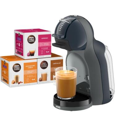 Imagem de Kit Cafeteira Cápsula Dolce Gusto Mini Me 2.0 Plástico 0,8L Cinza Chumbo 220V