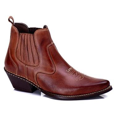 Imagem de Botina Texana Country Masculina Legitimo Couro Bovino tipo latego 040 (43, 040pinhao)