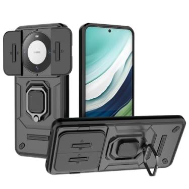 Imagem de Kukoufey Compatível com Huawei Mate 60 Pro, capa de lente de câmera deslizante compatível com Huawei Mate 60 Pro 5G ALN-AL00 ALN-AL80 capa preta