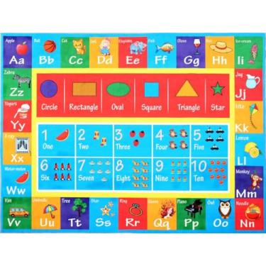 Imagem de Hudson Comfort Tapete de sala de aula 22 x 30 cm – Tapetes para escolas, creche de sala de jogos – Tapete antiderrapante educacional grande – Tapete divertido para crianças (alfabeto)