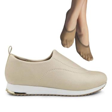 Imagem de Tênis Usaflex Feminino Slip On Elastano V9103+2P de Meias Color Sports Sapatilha 9055