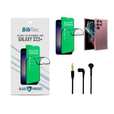Imagem de Kit Película 9D Cerâmica + Capa Transparente + Fone de Ouvido Samsung 