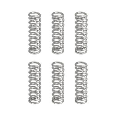 Imagem de uxcell 6 molas de compressão, 0,5 mm de diâmetro do fio x 3 mm OD x 10 mm de comprimento, extensão de aço inoxidável 304, mola esferográfica, molas de pressão para reparos domésticos em lojas, prata