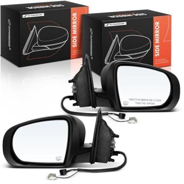 Imagem de A-Premium Par (2) espelhos retrovisores elétricos do lado do motorista e do passageiro - compatível com Jeep Cherokee 2014-2018 - Retrovisor retrovisor externo preto dobrável manual aquecido com luz
