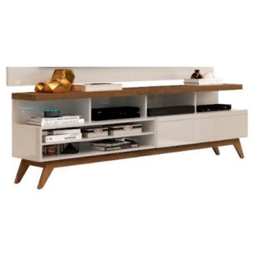 Imagem de Rack vivare 1.6 wood 1g off white/freijo - Village Móveis