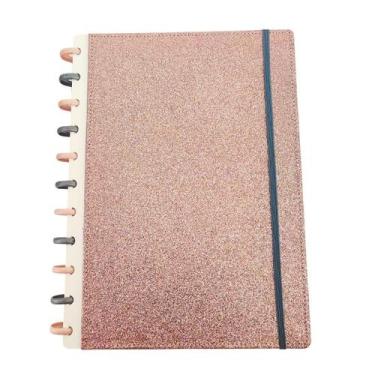 Imagem de Caderno Inteligente Disco Glamour Brilho Glitter Rose Grace - Amor Inf
