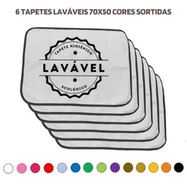 Imagem de Kit com 6 Tapetes Adestradores de Alta Absorção 70x50 Sortidos - 200 L