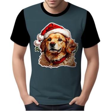 Imagem de Camisa Camiseta Tshirt Natal Festas Cachorro Golden Ret Neve - Enjoy S
