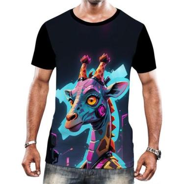 Imagem de Camiseta Camisa Tshirt Animais Cyberpunk Girafas Savana 1 - Enjoy Shop