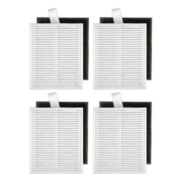 Imagem de (Pacote com 4) Filtros HEPA L60 L50 compatíveis com aspirador robô Eufy L60, L60 Hybrid, L60 SES, L50 SES, L50 Series Robot Vacuum, kit de filtro HEPA, peças de reposição, com filtro de espuma, 4