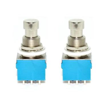 Imagem de Kit Com 02 Chaves 3PDT Foot Switch Com Trava 9 Terminais PCI