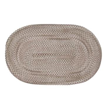 Imagem de Better Trends Coleção Ombre de tapete utilitário trançado super macio e felpudo reversível para área interna 100% algodão chenille em cores vibrantes, 91 x 152 cm, oval, bege