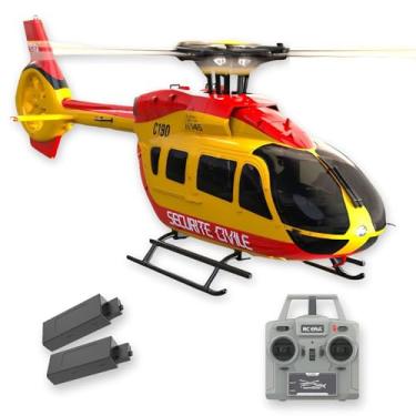 Imagem de Ssccgym C190 H145 6CH Remote Control Helicopter Aircraft for Adults Beginners RC Heli Single Rotor No Ailerons Maintain Altitude Hover/Optical Flow Positioning RTF 335MM (Yellow 2-Battery)