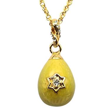 Imagem de Keren Kopal Colar com pingente de estrela de Davi em ouro amarelo, presente de amor estilo Fabrege para sua esposa, mãe, pingente especial, presente decorado com cristais austríacos, Peltre