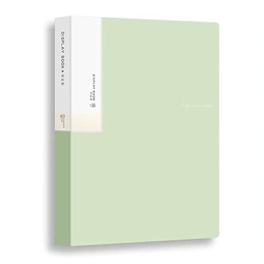 Imagem de Fichário para livros de apresentação com 40 capas de plástico transparente – 40 bolsos, pasta de portfólio A4 com protetores de folha, exibição de 80 páginas para documentos, certificados de arte,