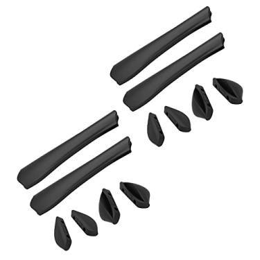 Imagem de 2 pares de protetores de nariz de substituição e pontas de orelha kit de borracha de manga de têmpora para óculos de sol Oakley Pit Bull OO9127, Black Rubber Kits, One Size