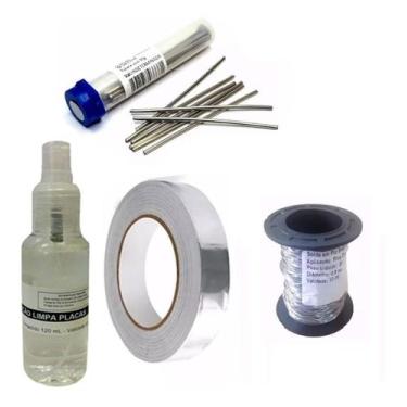 Imagem de Kit Salva Chip 50g Fio Solda Fita Aluminio 24mm Limpa Placa