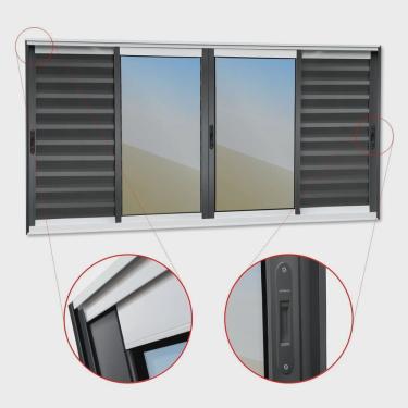 Imagem de Veneziana Elite 6 Folhas Moveis 100 X 120 Vidro Reflex