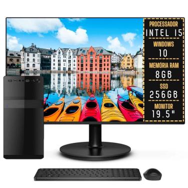 Imagem de Computador Completo Intel Core i5 8GB ssd 256GB Windows 10 Monitor LED 19.5 hdmi 3green Windows 10