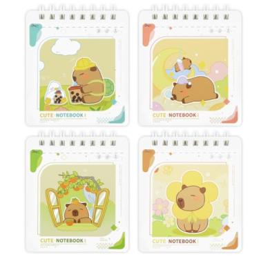 Imagem de Geluode 4 Packs Capybara Mini Spiral Notebooks, 3.3" x 3.7" Cute Pocket Notepads Journal Memo Pads for Birthday Party Favors Birthday Gifts Stocking Stuffers School Kids Students Rewards