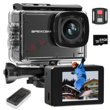 Imagem de Câmera de ação Apexcam 4K 48MP 60fps 40m à prova d'água com 64GB