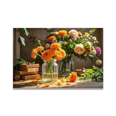 Imagem de Morning Dew Lane Cozy Town Impressão em tela paisagem de aldeia quente arte de parede para decoração de escritório em casa, galeria embrulhada 40 x 60 cm