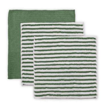 Imagem de Kit Pano Multiuso Buettner Enxuga E Limpa Microfibra 3 Peças Cooking Verde Musgo
