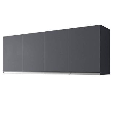 Imagem de Armário Aéreo Andréia 160cm 4 Portas Cinza - Ajl Móveis Cinza