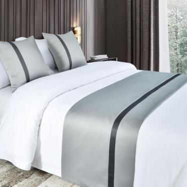 Imagem de Cachecol de corredor de cama de hotel, sedoso, macio, proteção para a pele, cor sólida, toalha de cama moderna, simples, decoração de cama luxuosa, mantas de cama para os pés da