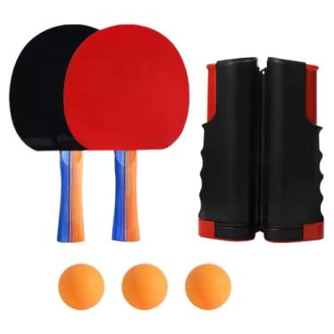 Imagem de Kit Ping Pong Rede Retrátil 2 Raquetes Premium 3 Bolinhas
