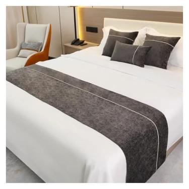 Imagem de Colchas de chenille macias para cama de hotel, lenço, protetor de cama que não desbota para pés da cama, decoração de casa, toalha de cama moderna para cama de solteiro queen king size - cinza||260 *