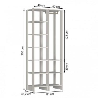 Imagem de Guarda Roupa Closet 2 Peças 1 Cabideiro e 9 Nichos Yes Nova Mobile Branco