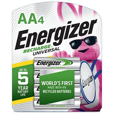 Imagem de Energizer Recarregar baterias AA recarregáveis universais de 2000 mAh, pré-carregadas, 4 unidades