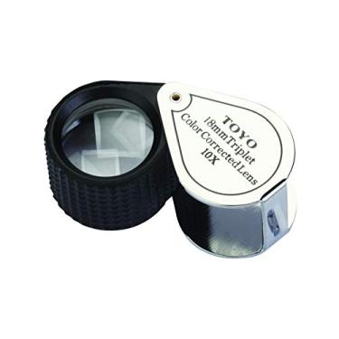 Imagem de Toyo Lupa profissional de joalheiro com ampliação de 10x com lente tripla de 18 mm, cromada