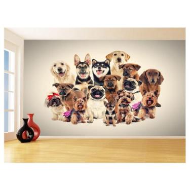 Imagem de Papel De Parede 3D Animais Cão Gato Petshop 3,5M Anm416 - Você Decora