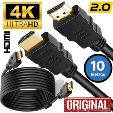 Imagem de Cabo Hdmi 10 Metros 2.0 Gold Full Hd Resolução 4k 3d Blindado Dourado 