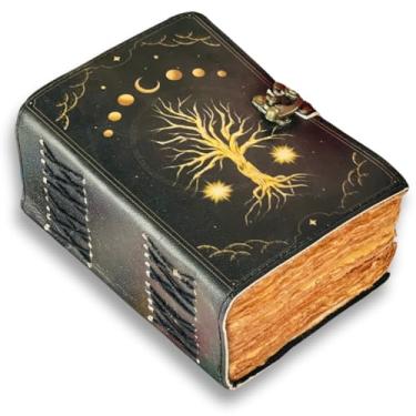 Imagem de Tree of Life Diário de viagem de couro para mulheres com cadeado impressão premium - 17 x 122 cm papel vintage - diário para homens - diários encadernados em couro para mulheres, melhores presentes de