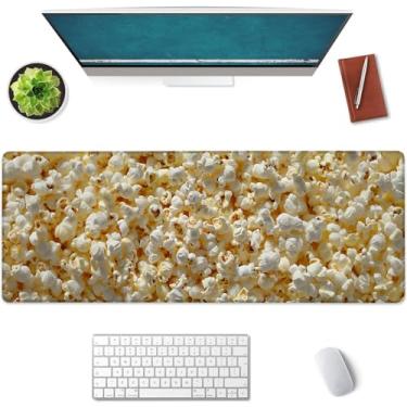 Imagem de Mounidso Mouse pad grande pipoca, mouse pad para jogos, base de borracha antiderrapante, acessórios de escritório, tapete de mesa, mousepads para escola, trabalho, presentes de decoração de casa 80 cm