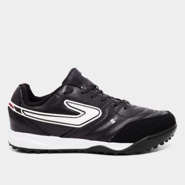 Imagem de Chuteira Society Topper Maestro PRO V Masculina, Preto, Branco, 37