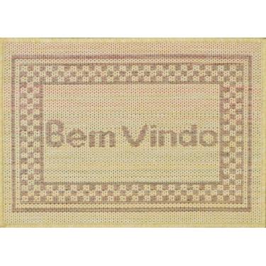 Imagem de Mini Capacho Sisal Look Bem Vindo 008 Arena 040x060 cm - RAYZA Tapetes