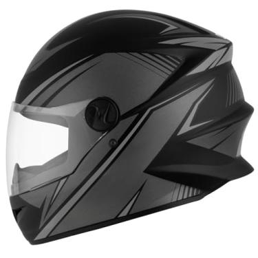 Imagem de Capacete Esportivo Fechado Pro Tork R8 Motoboy Motociclista Masculino Feminino Viseira Cristal (60,PRATA)