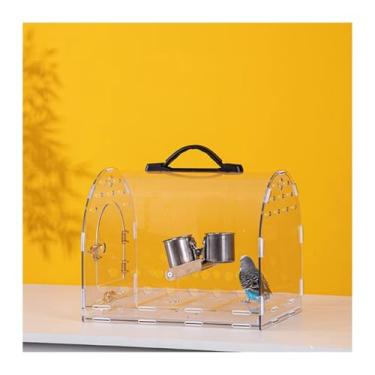 Imagem de Gaiola de pássaro, gaiola de pássaro, transparente, gaiola de papagaio para viagem, bolsa portátil para viagem, gaiola de papagaio de acrílico especial, gaiola de voo (média)