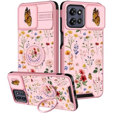 Imagem de Funermei Capa para Moto G Power 5G 2025, para Moto G Play 2025 - Capa de telefone feminina bonita floral com capa de câmera e suporte de anel Funda para Motorola G Power 5G 2025/G Paly 2025