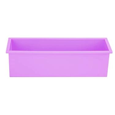 Imagem de Molde de Sabão de Silicone Retangular de 1200ML, Design Antiaderente Molde de Torrada Seguro Prazer Familiar Kit de Fabricação de Sabão DIY para Máquinas de Lavar Louça (PURPLE)