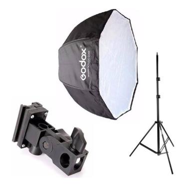Imagem de Godox Octabox 120cm Guarda Chuva + Suporte Flash + Tripé