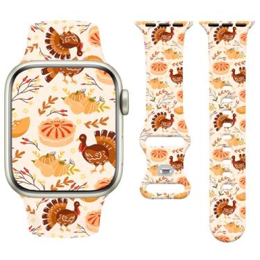 Imagem de Watbro Pulseira de relógio de Halloween compatível com Apple Watch Pumpkin de 38 mm, 40 mm, 41 mm, 42 mm, 44 mm, 45 mm, 49 mm, feminina, masculina, linda pulseira para Apple Watch séries 10, 9, 8, 7