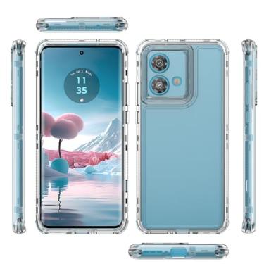 Imagem de Elubugod Compatível com Motorola Edge 40 Neo, capa protetora 3 em 1 antiqueda e absorção de choque compatível com Motorola Edge 40 Neo 5G XT2307-1 XT2307-2 XT2307-3 capa transparente